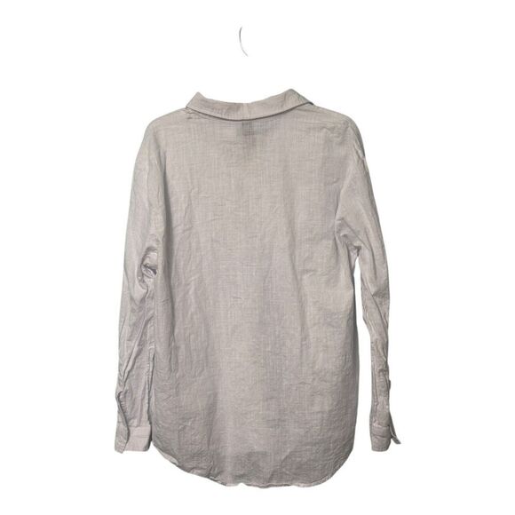 OUKU 100% linen shirt/tunic buttons adjustable sleeves XL - Picture 2 of 9